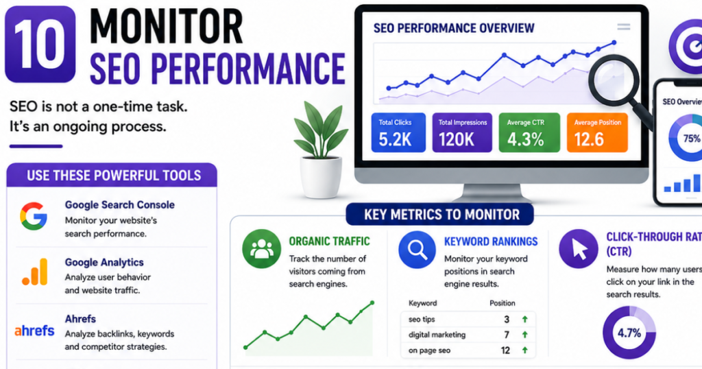 Monitor SEO performance 